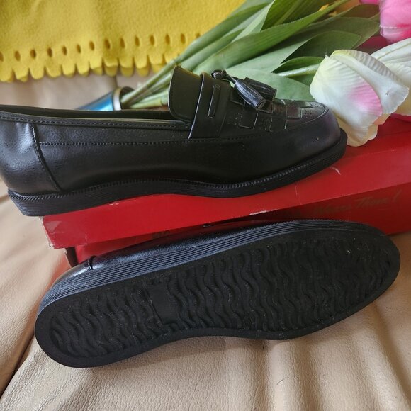 S39 Lovely New Loafers with tassles & leather weave Rooster brand Sz 1 - Picture 3 of 4
